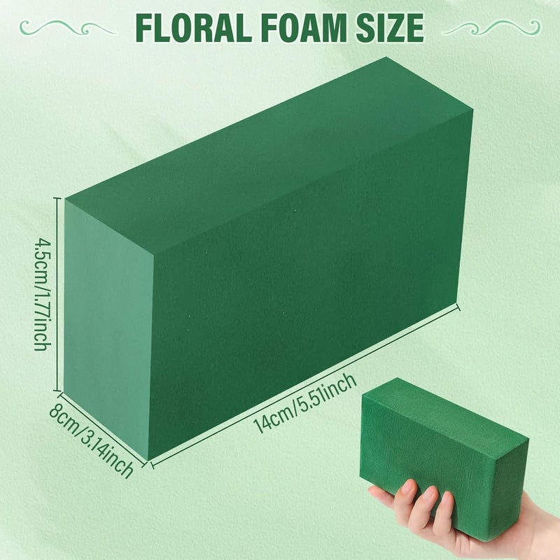 Audab 6 Pcs Floral Foam Blocks for Flower Arrangement, Wet and Dry Green Floral Foam for Wedding, Birthdays, Home Decorations (Small Size 5.5” L x 3.1” W x 1.7” H) - Image 2